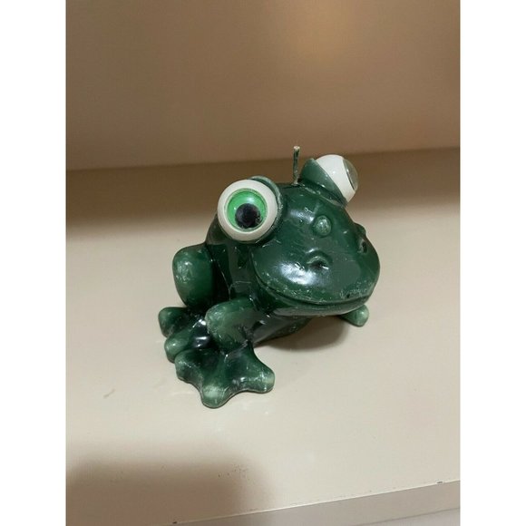 Vintage Rainforest Cafe Frog Wax Candle Figure Figurine Mug Green - Picture 11 of 12